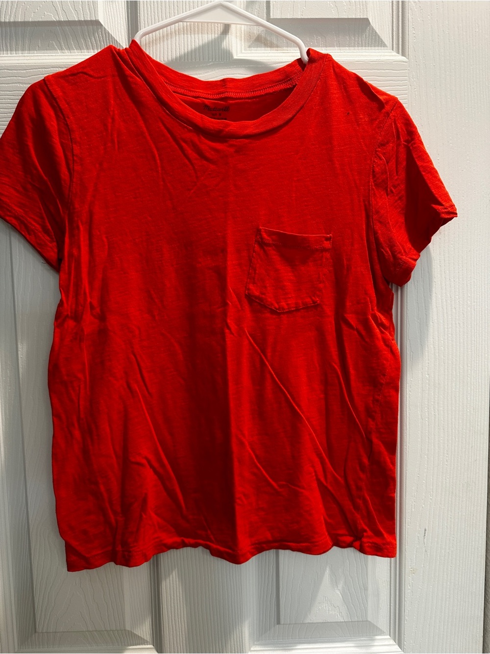 Madewell Red Short Sleeve Pocket Tee